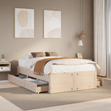 Bed Frame without Mattress with Drawers 120x200 cm Solid Wood Pine 3308807
