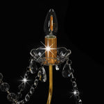 Chandelier with Beads Golden 8 x E14 Bulbs 281607