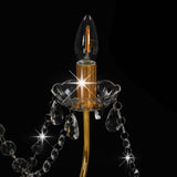 Chandelier with Beads Golden 8 x E14 Bulbs 281607