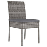 ZNTS 5 Piece Outdoor Dining Set with Cushions Poly Rattan Grey 3100403