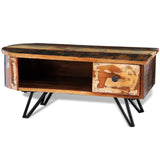 Coffee Table with Iron Pin Legs Solid Reclaimed Wood 241642
