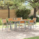 Garden Dining Set 7 pcs Grey and brown 3284354