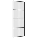 Sliding Door with Hardware Set Black 76x205 cm ESG Glass 3375863