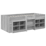 Loft Bed Frame with Cabinet 3 pcs Grey Sonoma Engineered Wood 3423411