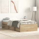 Bed Frame without Mattress Sonoma Oak 75x190 cm Small Single Small Single 3203847