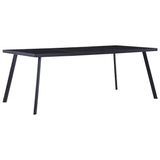 281876 Dining Table Black 200x100x75 cm Tempered Glass