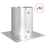 Round Ground Anchor 12 pcs Silver 18 x 18 x15 cm Metal 42030125