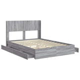 Bed Frame with Storage and Headboard Grey Sonoma 150 x 200 cm 3414376