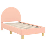 Toddler Bed Frame with Headboard Pink 70 x 140 cm Sheep Fabric 42011025