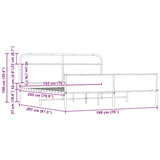 Metal Bed Frame without Mattress Sonoma Oak 193x203 cm 3318697