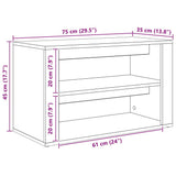 Shoe Rack Artisan oak 75 x 35 x 45 cm Engineered wood 881016