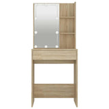 Dressing Table with LED Sonoma Oak 60x40x140 cm 808831