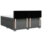 ZNTS Box Spring Bed with Mattress Dark Grey 180x200 cm Fabric 3285982