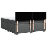 ZNTS Box Spring Bed with Mattress Dark Grey 180x200 cm Fabric 3285982