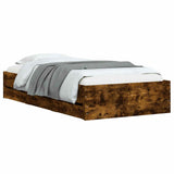 Bed Frame with Storage Smoked Oak 80 x 200 cm Engineered Wood 3429607