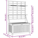 Storage Box with Trellis Grey 99x55x160 cm Solid Acacia Wood 311882