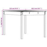 Garden Table 121x82.5x76 cm Solid Wood Douglas 823974