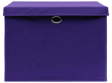 Storage Boxes with Lids 10 pcs Purple 32x32x32 cm Fabric 288356