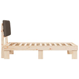 Bed Frame with Upholstered Headboard Taupe 90 x 190 cm 877527