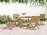 5 Piece Garden Dining Set Solid Wood Acacia 3214234