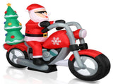 6ft 18W 7 LED Lights Santa Claus Rides Motorcycle Garden Santa Claus Decoration 93985101