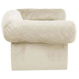 Dog Sofa with Drawer Cream 75x50x38 cm Plush 171082