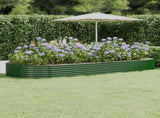 Garden Raised Bed Galvanised Steel 373x140x36 cm Green 319033