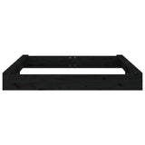 Sandbox with Seats Black Square Solid Wood Pine 825041