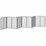 Dog Gate 6 pcs Black 80 x 80 cm Galvanised Steel 892007
