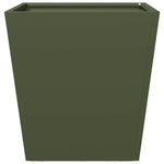 ZNTS Garden Planters Olive Green 2 pcs 40x40x40 cm Steel 851059