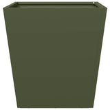 ZNTS Garden Planters Olive Green 2 pcs 40x40x40 cm Steel 851059