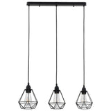 Ceiling Lamp with Diamond Design Black 3 x E27 Bulbs 281633