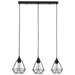 Ceiling Lamp with Diamond Design Black 3 x E27 Bulbs 281633