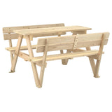 Picnic Table for 4 Kids with Umbrella Hole Solid Wood Fir 4008985