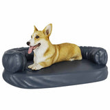 Ergonomic Foam Dog Bed Dark Blue 88x65 cm Faux Leather 171315