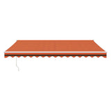 Retractable Awning Orange and Brown 4.5x3 m Fabric and Aluminium 3154444
