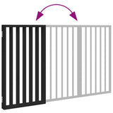 Dog Gate Foldable 3 Panels Black 150 cm Poplar Wood 352190