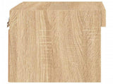 Bedside Cabinets with LED Lights Wall-mounted 2 pcs Sonoma Oak 837118