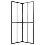 Shower Cabin Half Frosted ESG 80x80x180 cm Black 151853