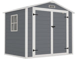 6'x4.5' Garden Storage Shed, Lockable Garden Shed with Double Doors, Window, Vent and Plastic Roof, T3398P377617