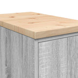 Garage Storage Cabinet Grey Sonoma 30x51x85 cm Solid Wood Pine 860558