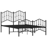 Metal Bed Frame without Mattress with Footboard Black 120x200cm 373805