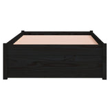 Bed Frame without Mattress Black Solid Wood 75x190 cm Small Single 814913