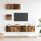 ZNTS 4 Piece TV Cabinet Set Wall-mounted Old Wood Engineered Wood 3329155