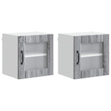 Wall Glass Cabinet LUCCA 2 pcs Grey Sonoma 40 x 31 x 40 cm 884847