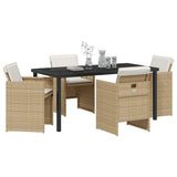 Garden Dining Set 5 pcs Beige Poly Rattan 3380607