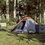 ZNTS Camping Tent Dome 2-Person Grey and Orange Waterproof 94767