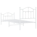 Metal Bed Frame without Mattress with Footboard White 80x200cm 353497