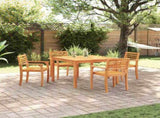 Garden Dining Set 5 pcs Brown Solid Acacia Wood 3375672