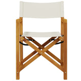 Folding Director Chairs 2 pcs Cream White Fabric 365837